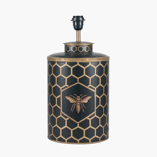 Black Honeycomb Hand Painted Metal Table Lamp for sale - Woodcock and Cavendish