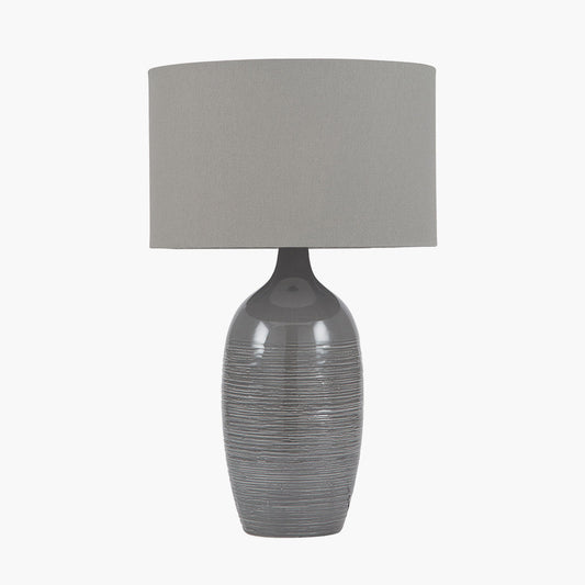 Abbie Etched Graphite Ceramic Table Lamp for sale - Woodcock and Cavendish