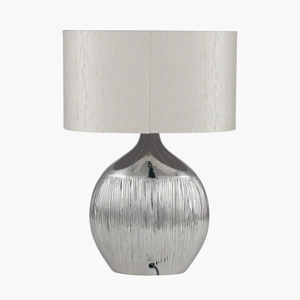 Gemini Silver Etched Ceramic Table Lamp for sale - Woodcock and Cavendish