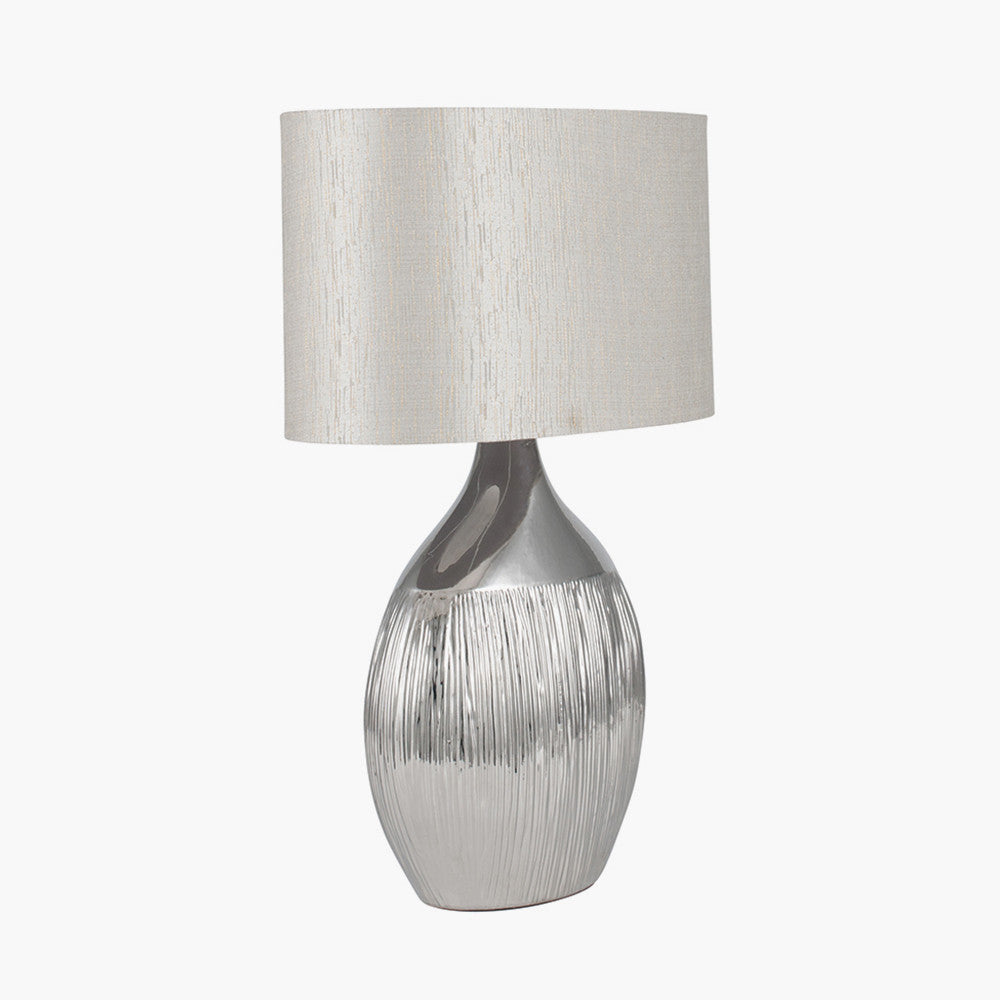 Gemini Silver Etched Ceramic Table Lamp for sale - Woodcock and Cavendish