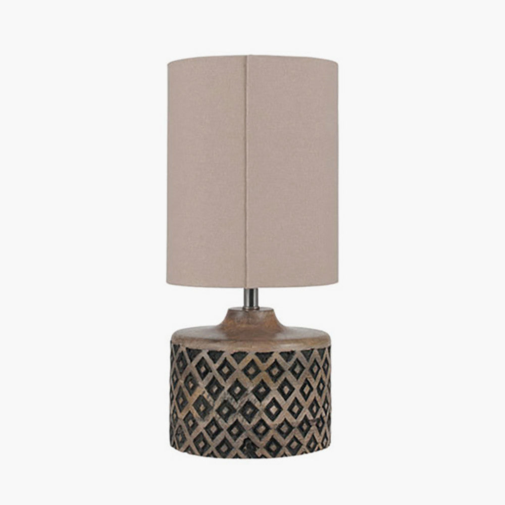 Orissa Short Wooden Diamond Table Lamp for sale - Woodcock and Cavendish