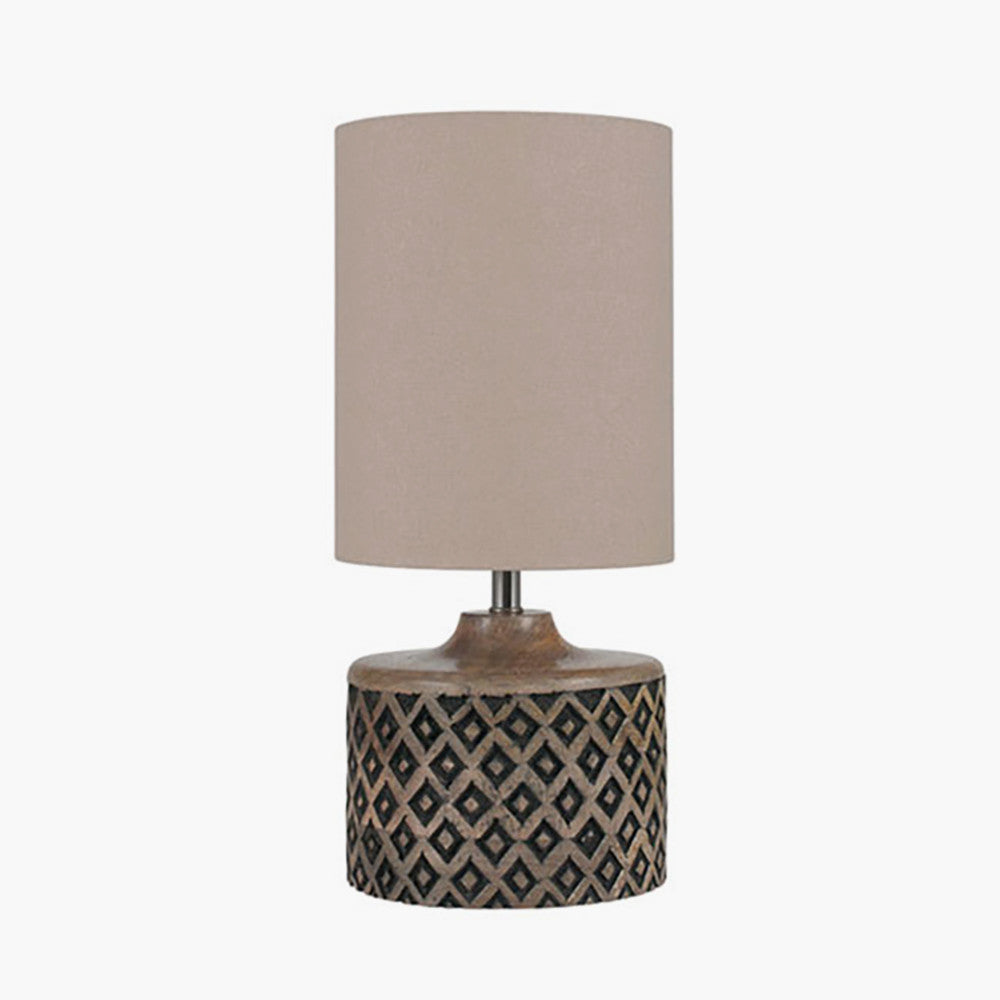 Orissa Short Wooden Diamond Table Lamp for sale - Woodcock and Cavendish