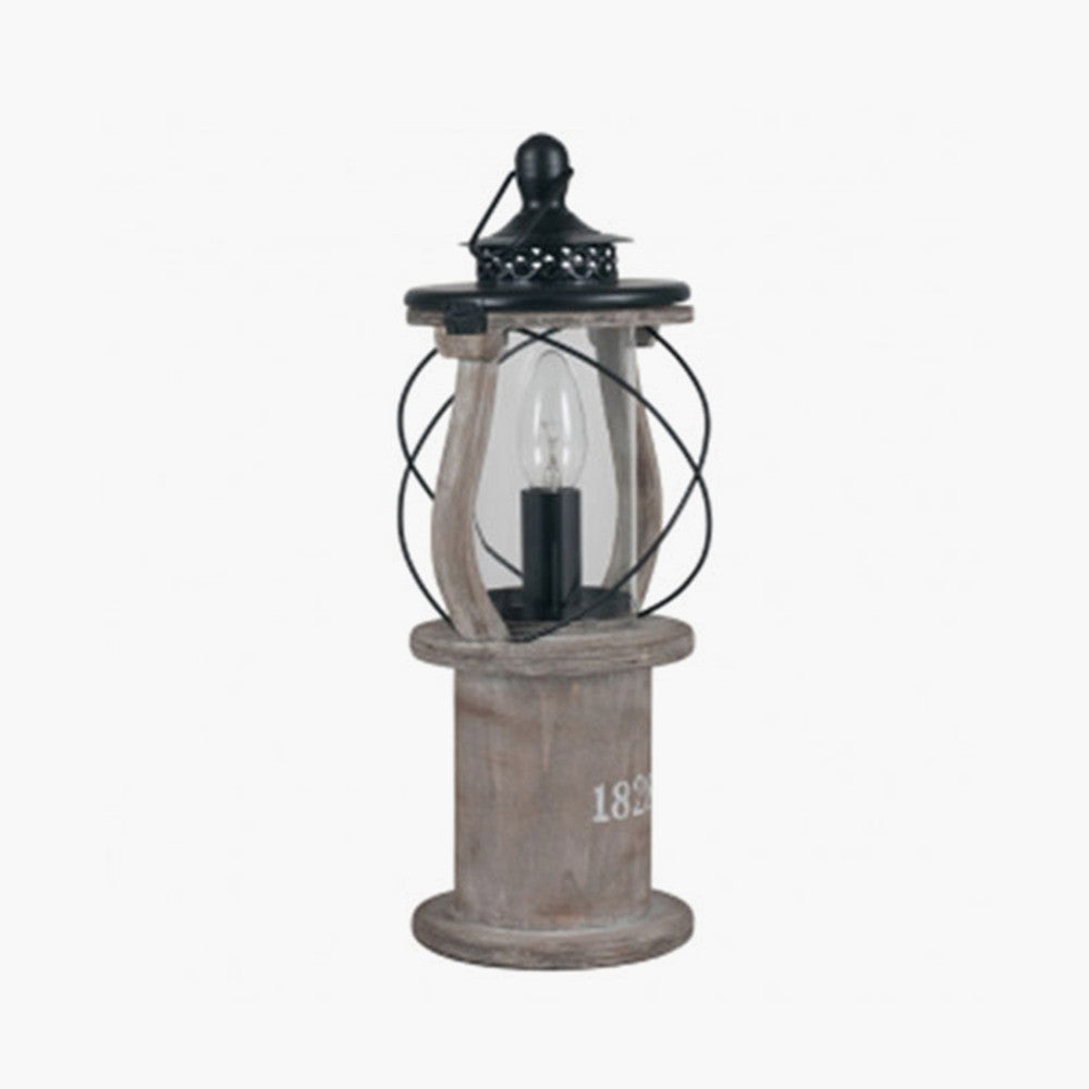 Gibson Antique Wood Lantern Table Lamp for sale - Woodcock and Cavendish