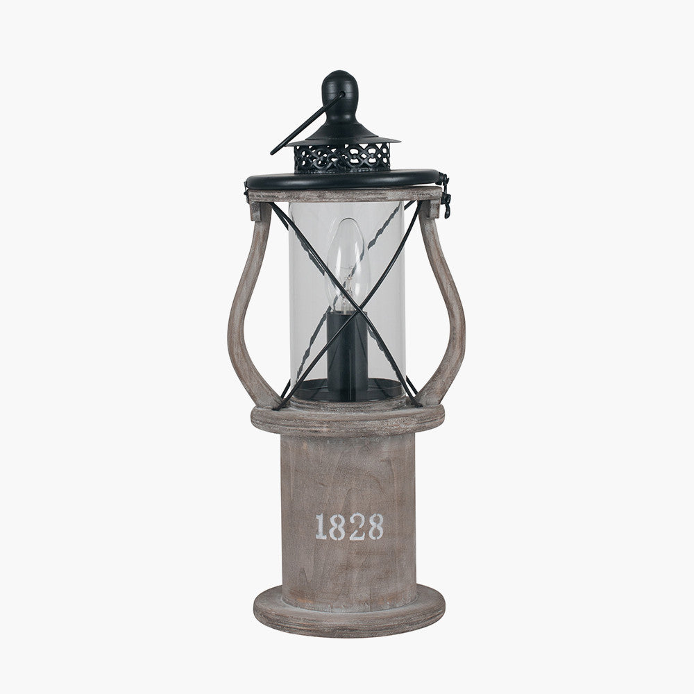 Gibson Antique Wood Lantern Table Lamp for sale - Woodcock and Cavendish