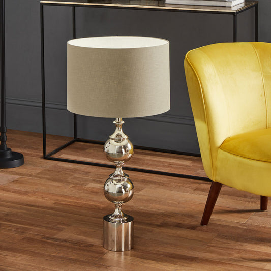 Aluminium Tall Footed Table Lamp