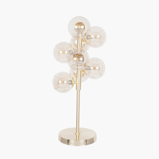 Vecchio Lustre Glass Orb and Gold Metal Table Lamp for sale - Woodcock and Cavendish