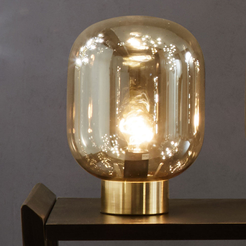 Caserta Lustre Glass Ball and Gold Table Lamp for sale - Woodcock and Cavendish