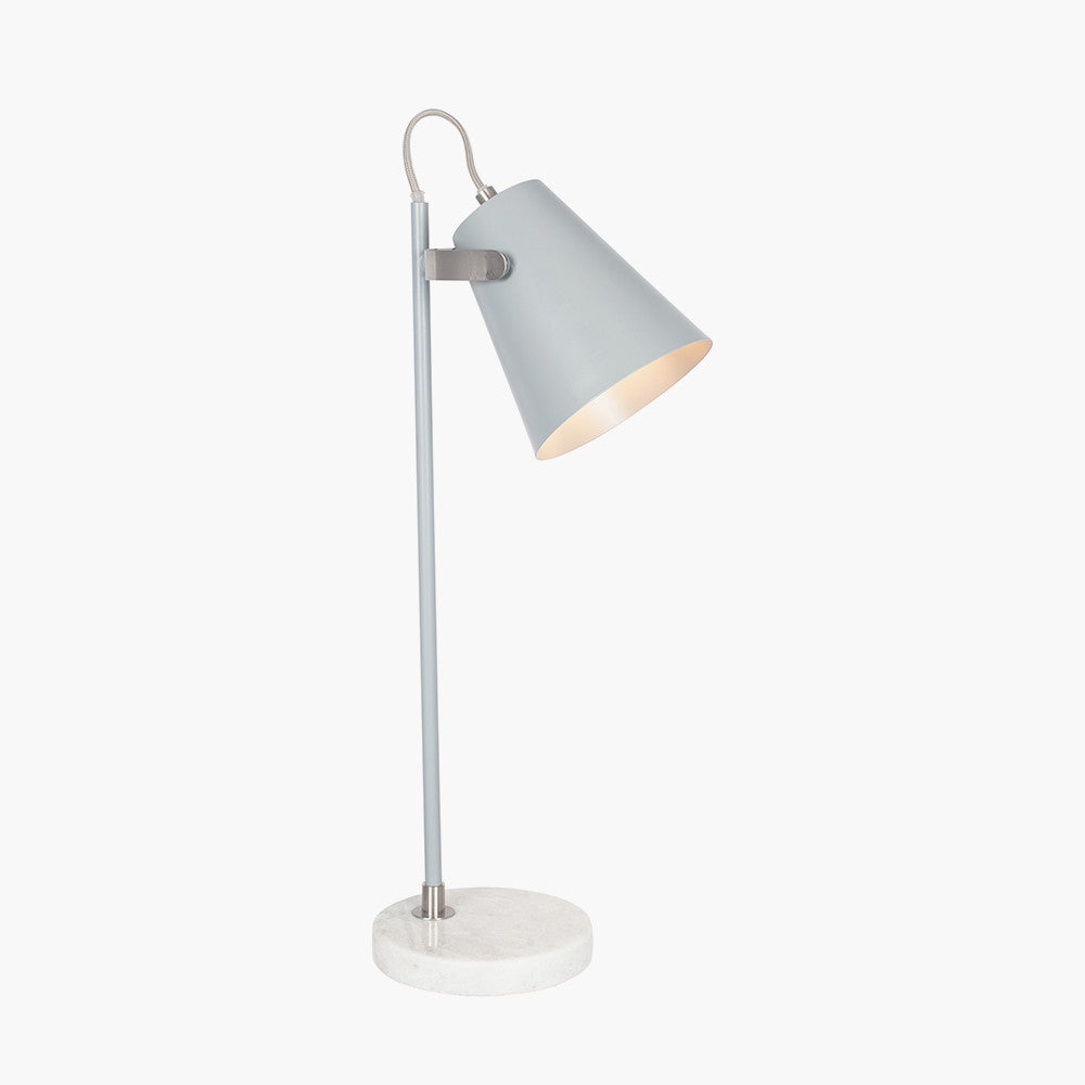 Theia Grey and Satin Nickel Task Table Lamp for sale - Woodcock and Cavendish