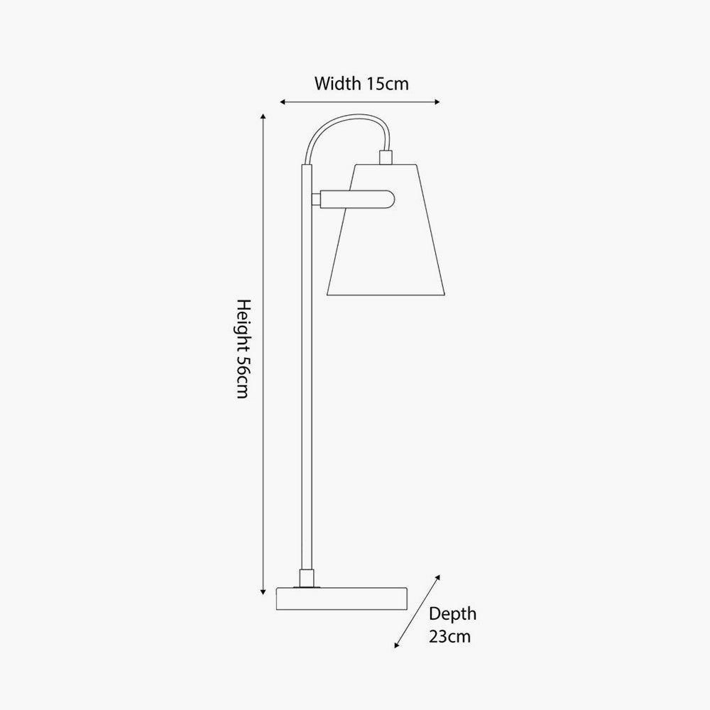 Theia Grey and Satin Nickel Task Table Lamp for sale - Woodcock and Cavendish