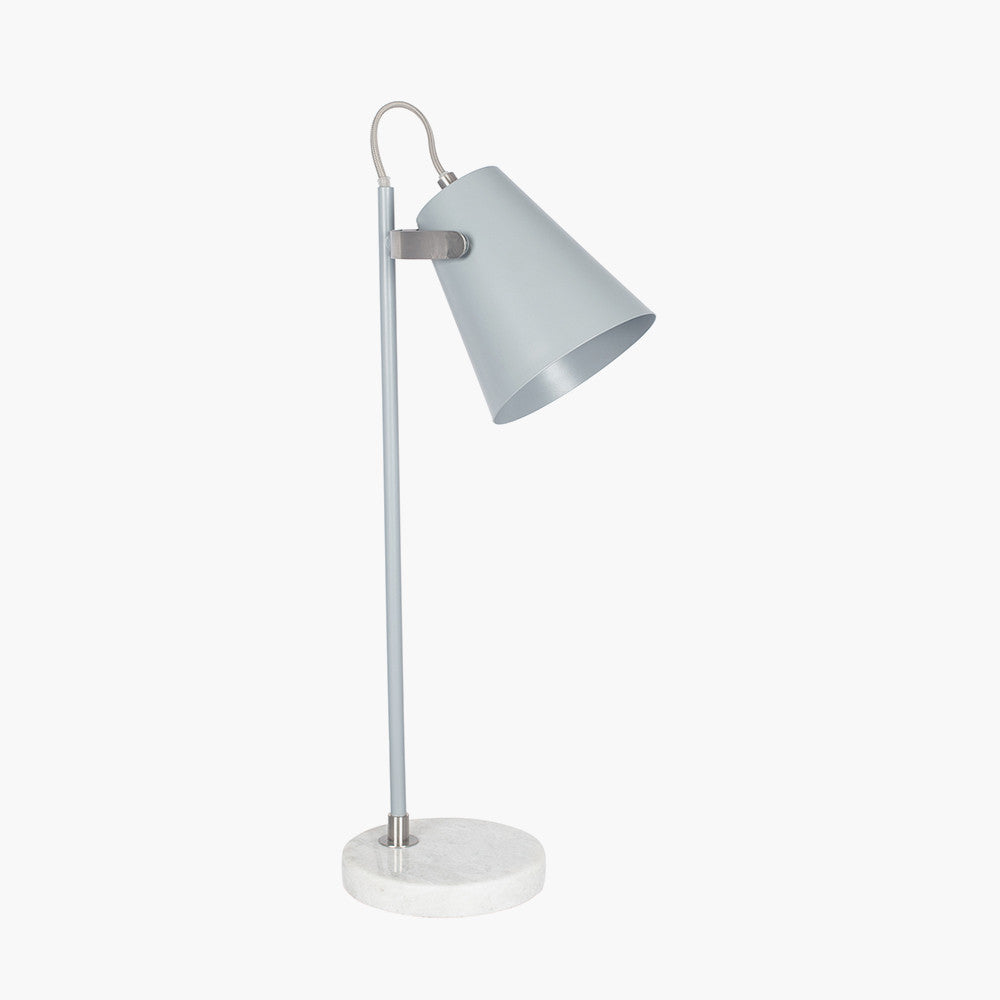 Theia Grey and Satin Nickel Task Table Lamp for sale - Woodcock and Cavendish
