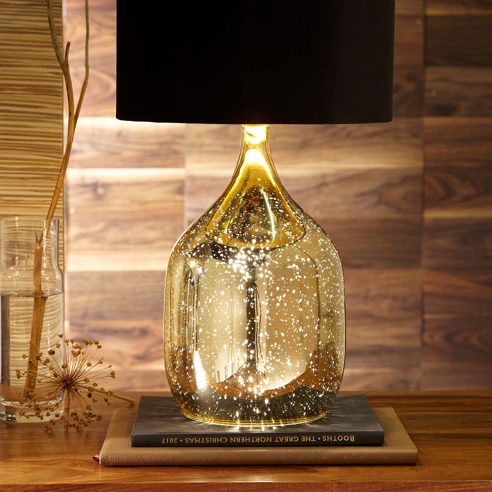 Stellar Champagne Gold Glass Dual Light Table lamp for sale - Woodcock and Cavendish