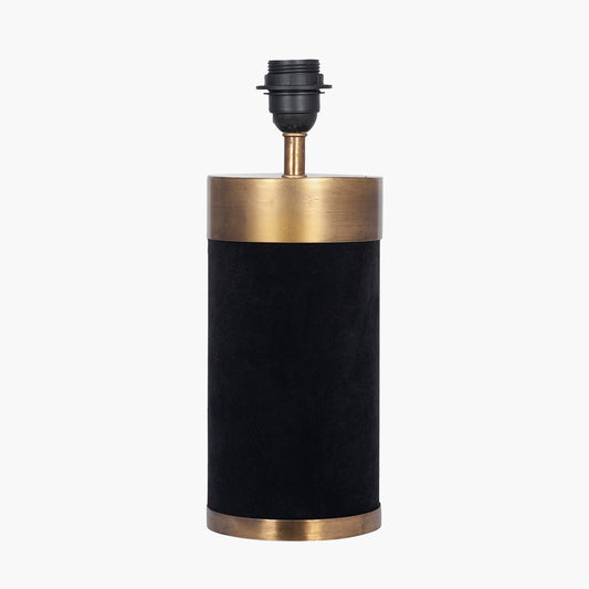 Dempsey Black Velvet and Antique Gold Metal Table Lamp