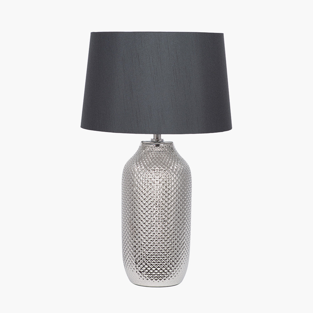 Nova Silver Textured Ceramic Bottle Table Lamp for sale - Woodcock and Cavendish