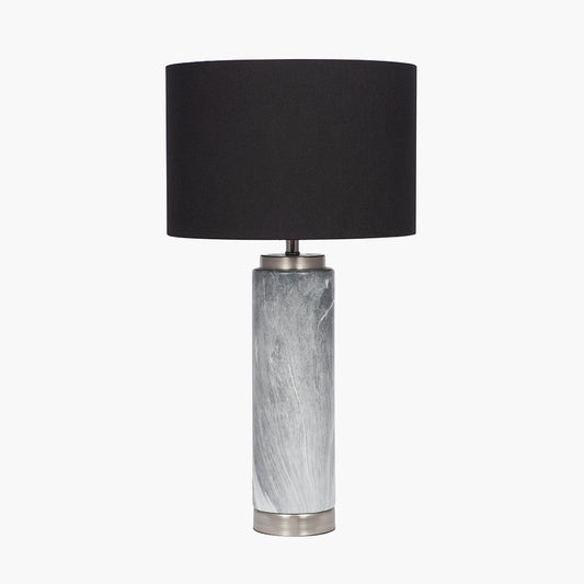 Carrara Grey Marble Effect Tall Ceramic Table Lamp for sale - Woodcock and Cavendish