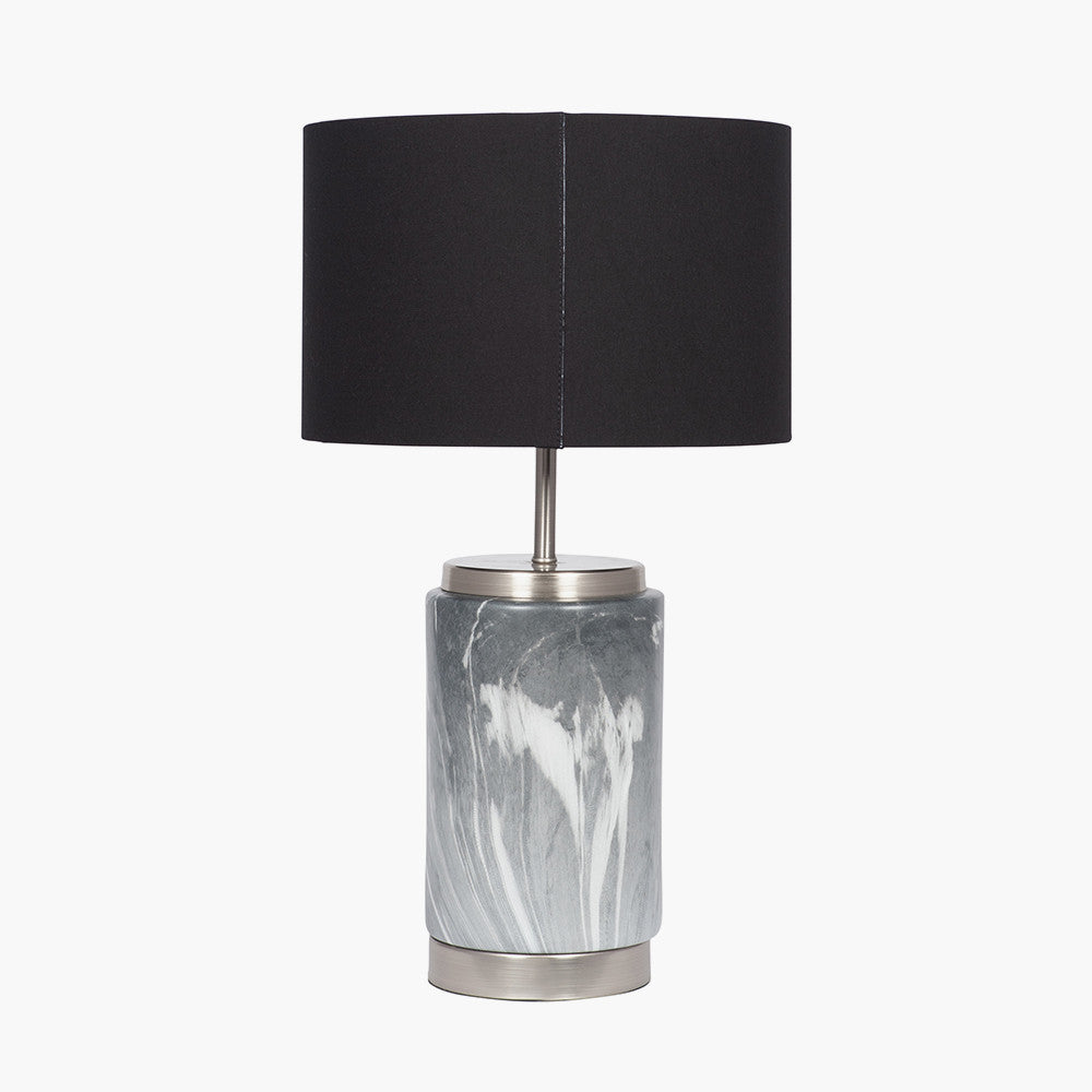 Carrara Grey Marble Effect Ceramic Table Lamp for sale - Woodcock and Cavendish