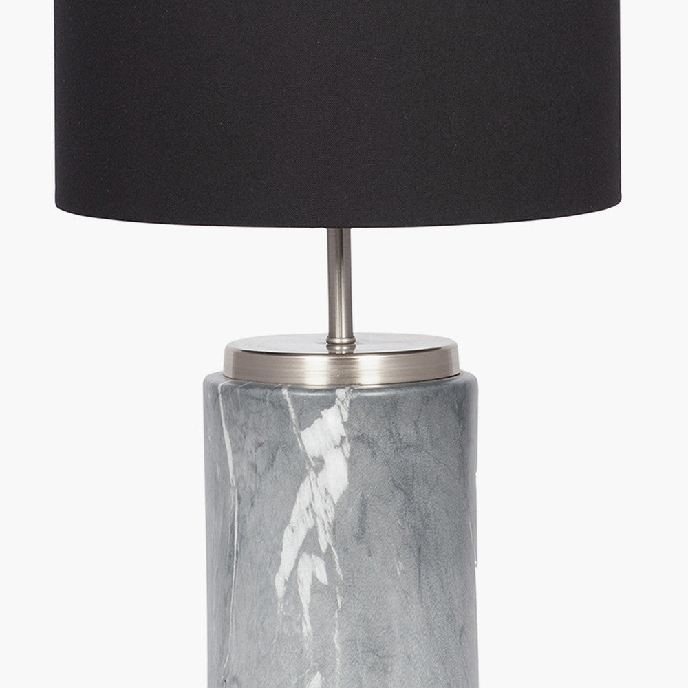 Carrara Grey Marble Effect Ceramic Table Lamp for sale - Woodcock and Cavendish