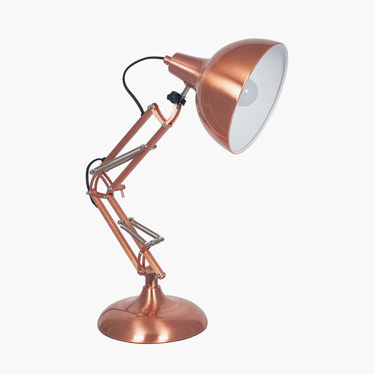Alonzo Brushed Copper Metal Task Table Lamp for sale - Woodcock and Cavendish