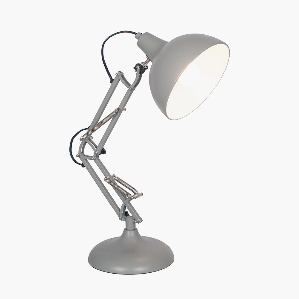 Alonzo Grey Metal Angled Task Table Lamp for sale - Woodcock and Cavendish