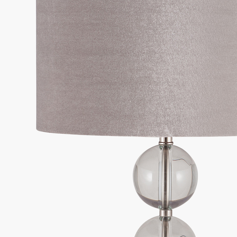 Harris Tall Brushed Silver and Clear Glass Table Lamp for sale - Woodcock and Cavendish