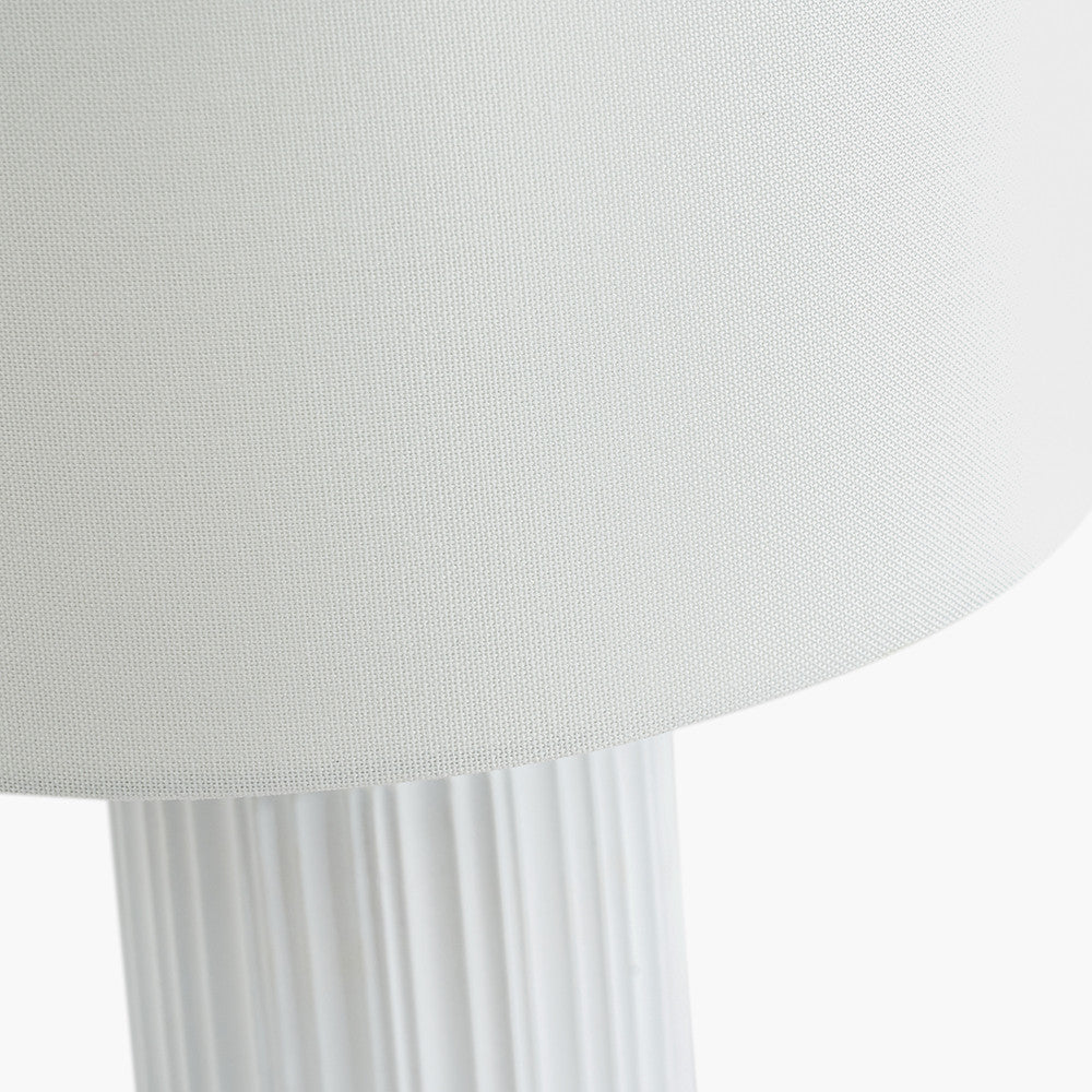 Ionic White Textured Ceramic and Gold Metal Table Lamp for sale - Woodcock and Cavendish
