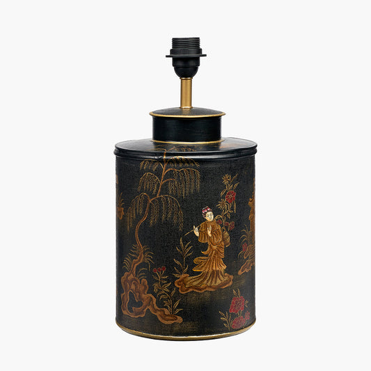 Landscape Black Hand Painted Metal Table Lamp for sale - Woodcock and Cavendish