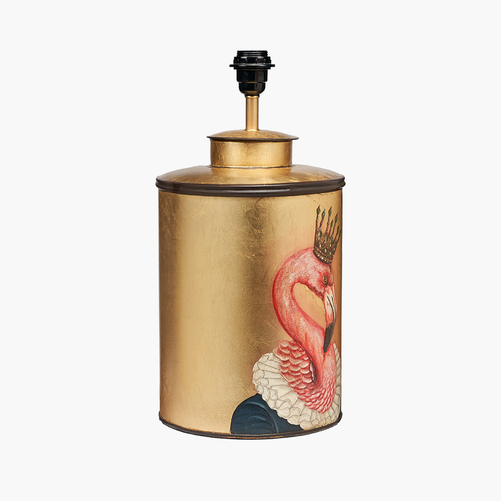 Flamingo Gold Hand Painted Metal Table Lamp for sale - Woodcock and Cavendish