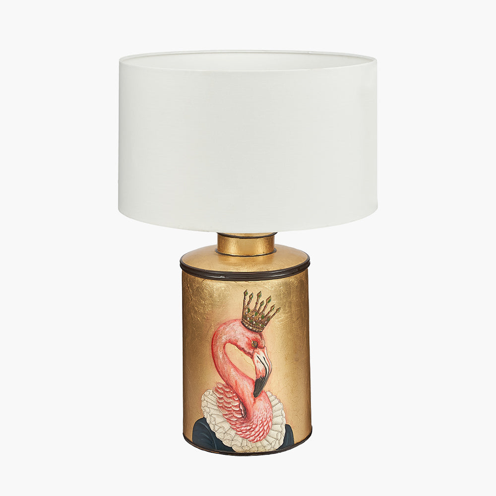 Flamingo Gold Hand Painted Metal Table Lamp for sale - Woodcock and Cavendish