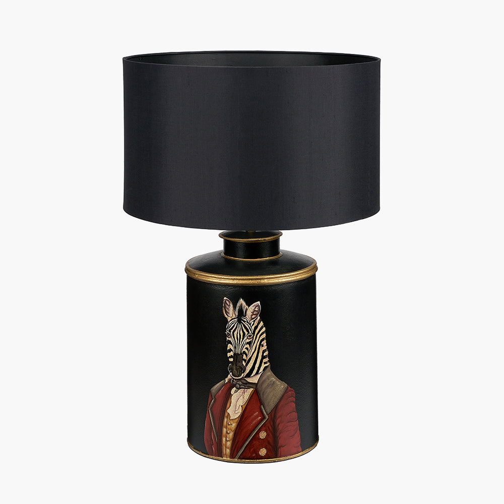Zebra Black Hand Painted Metal Table Lamp for sale - Woodcock and Cavendish