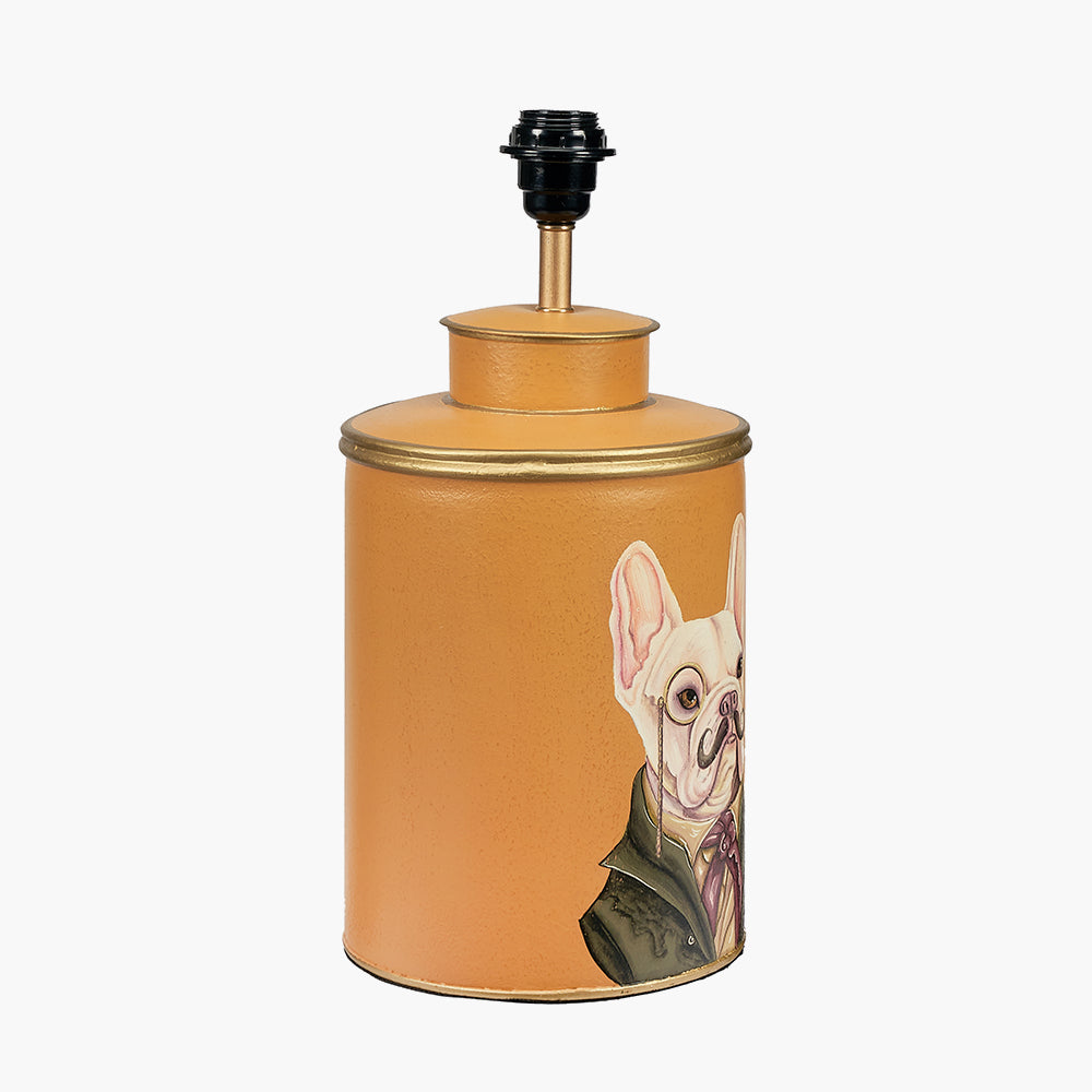 Boston Terrier Mustard Hand Painted Metal Table Lamp for sale - Woodcock and Cavendish