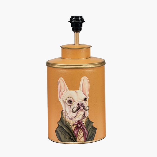 Boston Terrier Mustard Hand Painted Metal Table Lamp for sale - Woodcock and Cavendish
