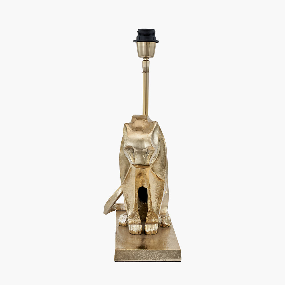 Osa Shiny Gold Metal Jaguar Table Lamp