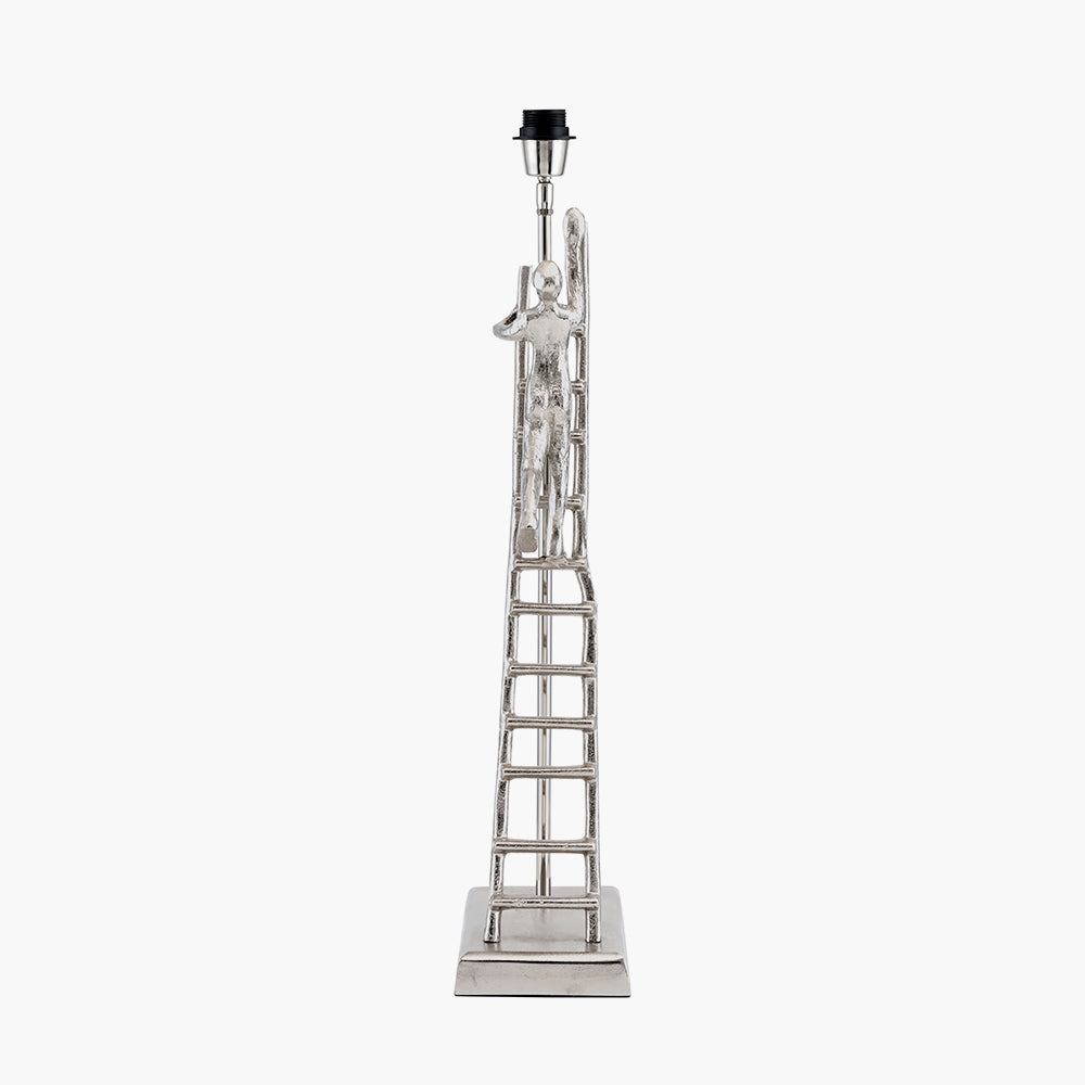 Echelle Shiny Silver Metal Ladder Table Lamp for sale - Woodcock and Cavendish
