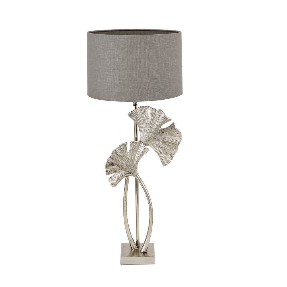 Gingko Shiny Champagne Metal Tall Gingko Leaf Table Lamp for sale - Woodcock and Cavendish