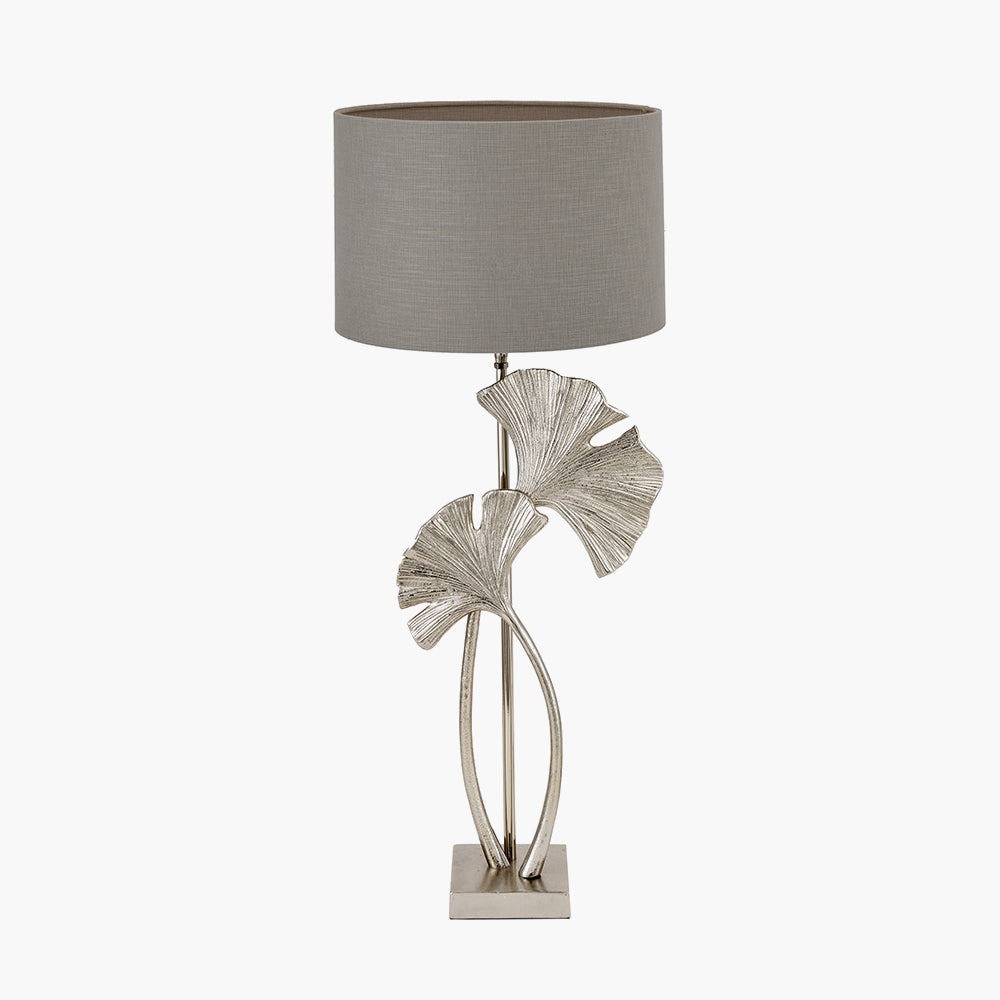 Gingko Shiny Champagne Metal Tall Gingko Leaf Table Lamp for sale - Woodcock and Cavendish