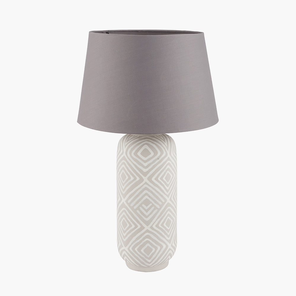 Margot Grey Patterned Stoneware Table Lamp