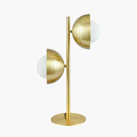 Estelle Brushed Brass Metal and White Orb Dome Table Lamp for sale - Woodcock and Cavendish