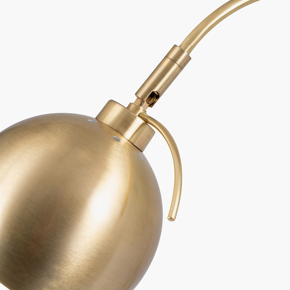 FelicianiÂ Brushed Brass Metal and White Marble Task Lamp for sale - Woodcock and Cavendish