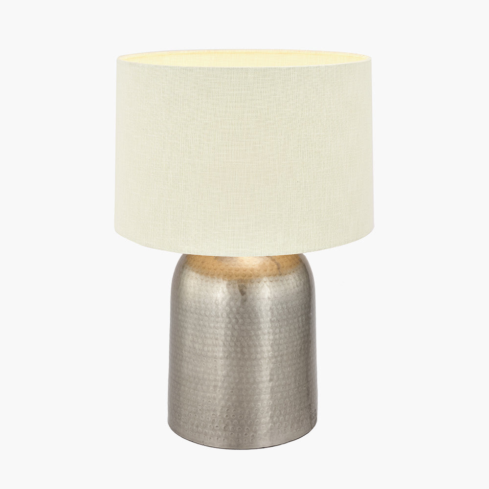 Kochi Antique Silver Metal Hammered Table Lamp