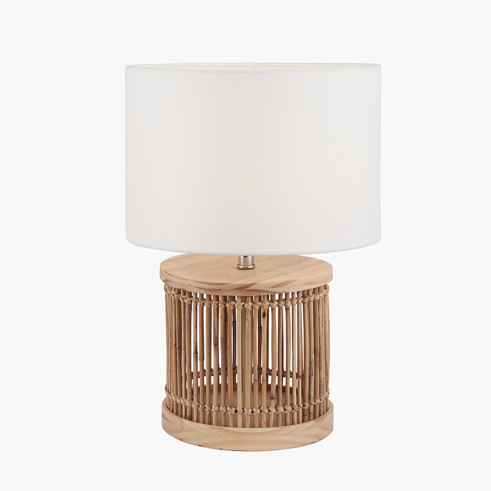 Sorbus Natural Ribbed Small Table Lamp for sale - Woodcock and Cavendish