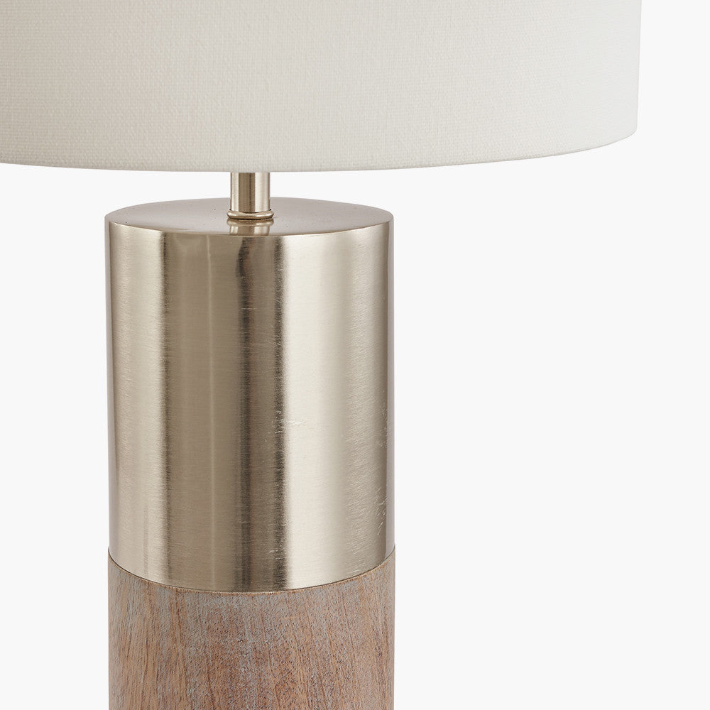 Etosha Grey Wood and Silver Metal Table Lamp for sale - Woodcock and Cavendish