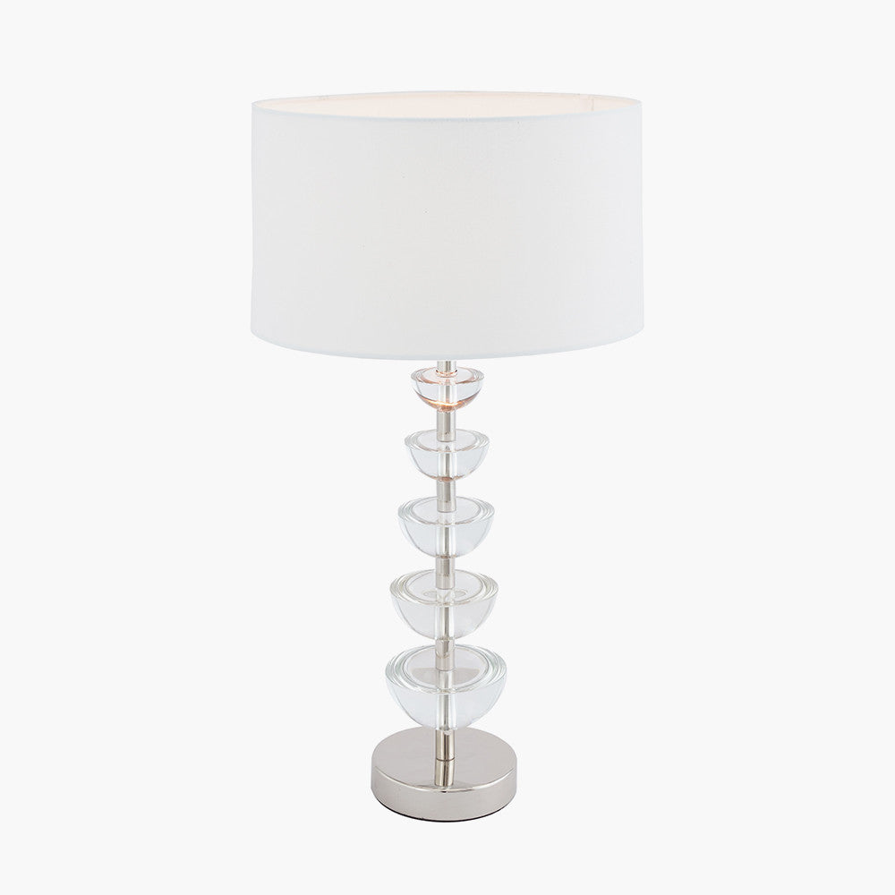 Rosa Glass and Silver Table Lamp