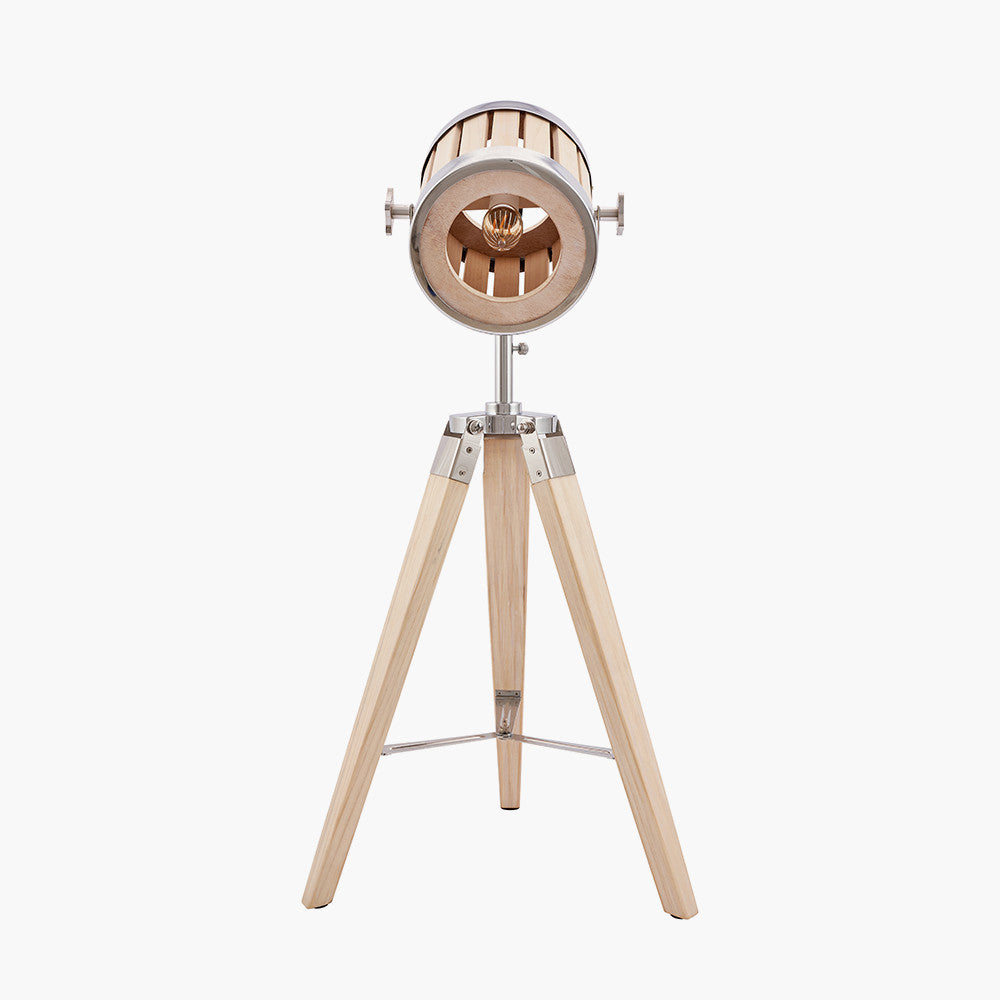 Staithes Natural and Silver Marine Tripod Table Lamp for sale - Woodcock and Cavendish