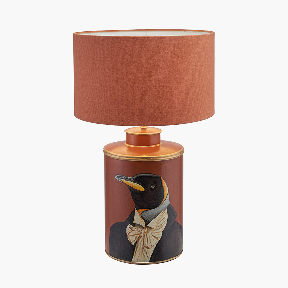 Penguin Tobacco Hand Painted Metal Table Lamp for sale - Woodcock and Cavendish