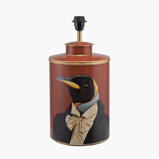 Penguin Tobacco Hand Painted Metal Table Lamp for sale - Woodcock and Cavendish