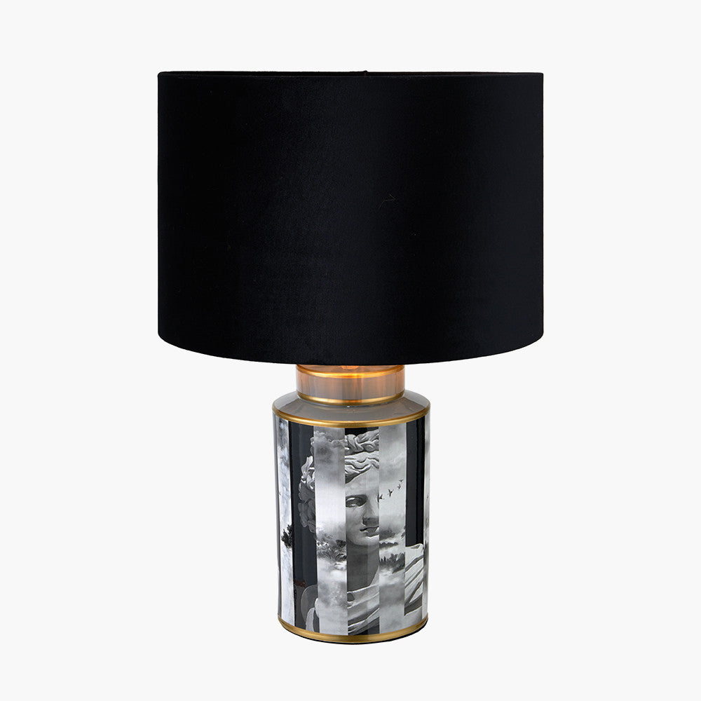 Fenella Black and White Photographic Design Table Lamp for sale - Woodcock and Cavendish