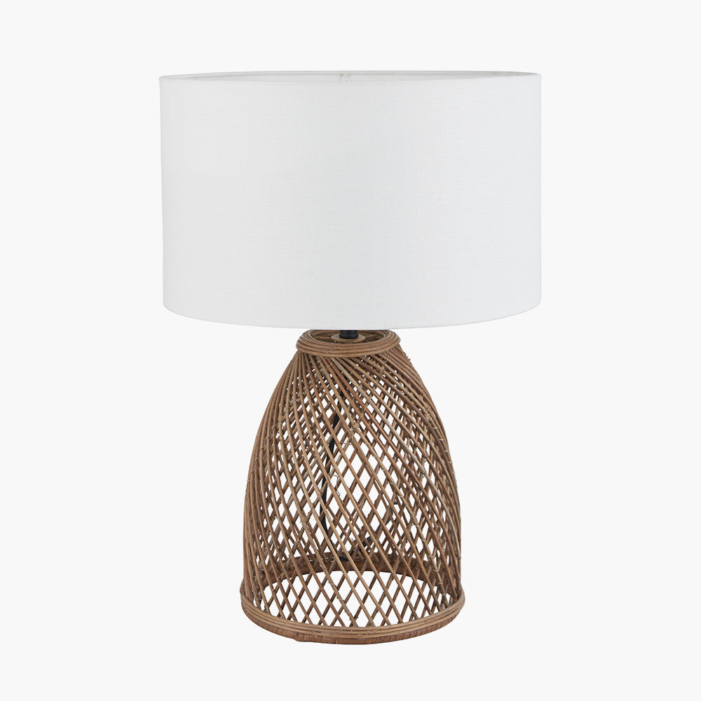 Konka Natural Woven Table Lamp for sale - Woodcock and Cavendish