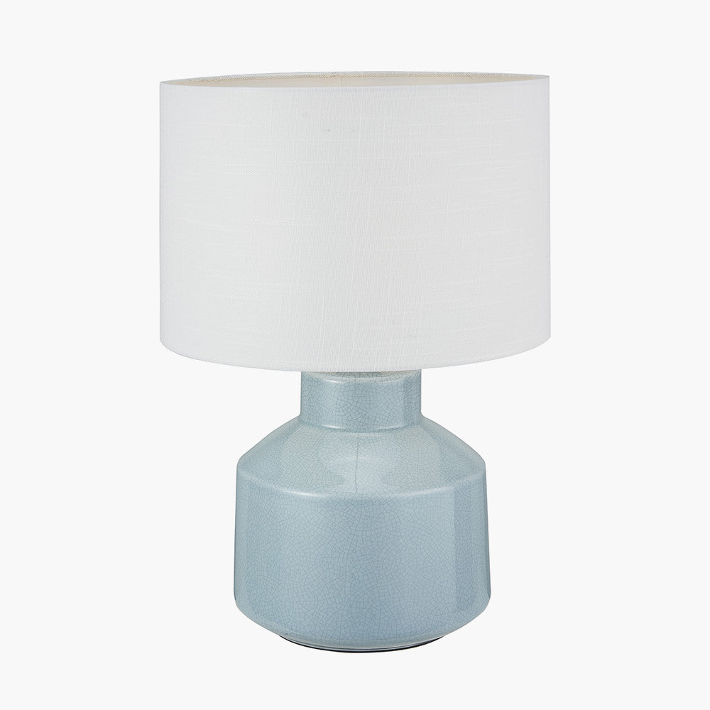 Nora Duck Egg Blue Crackle Effect Table Lamp for sale - Woodcock and Cavendish