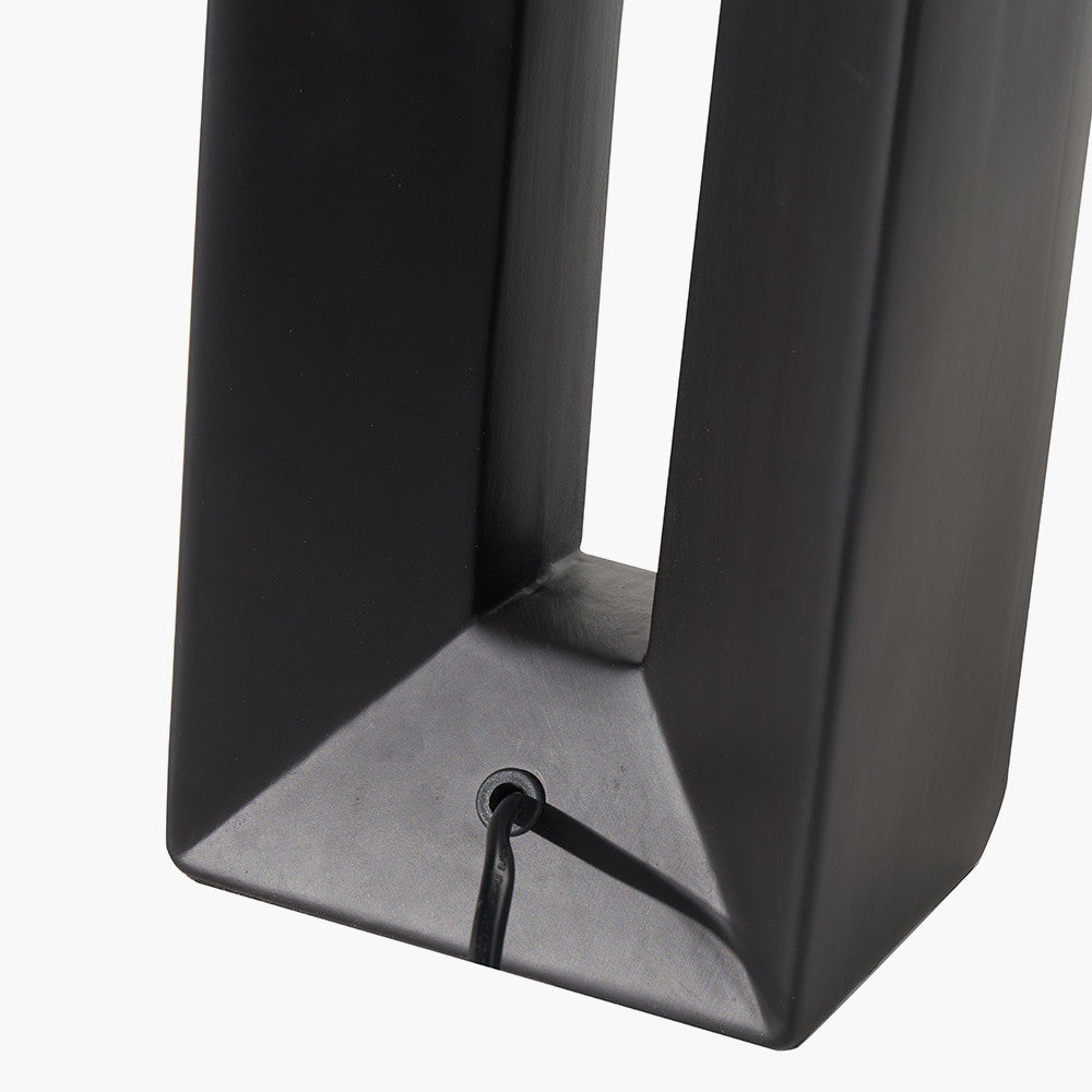 Block Black Ceramic Tall Table Lamp for sale - Woodcock and Cavendish