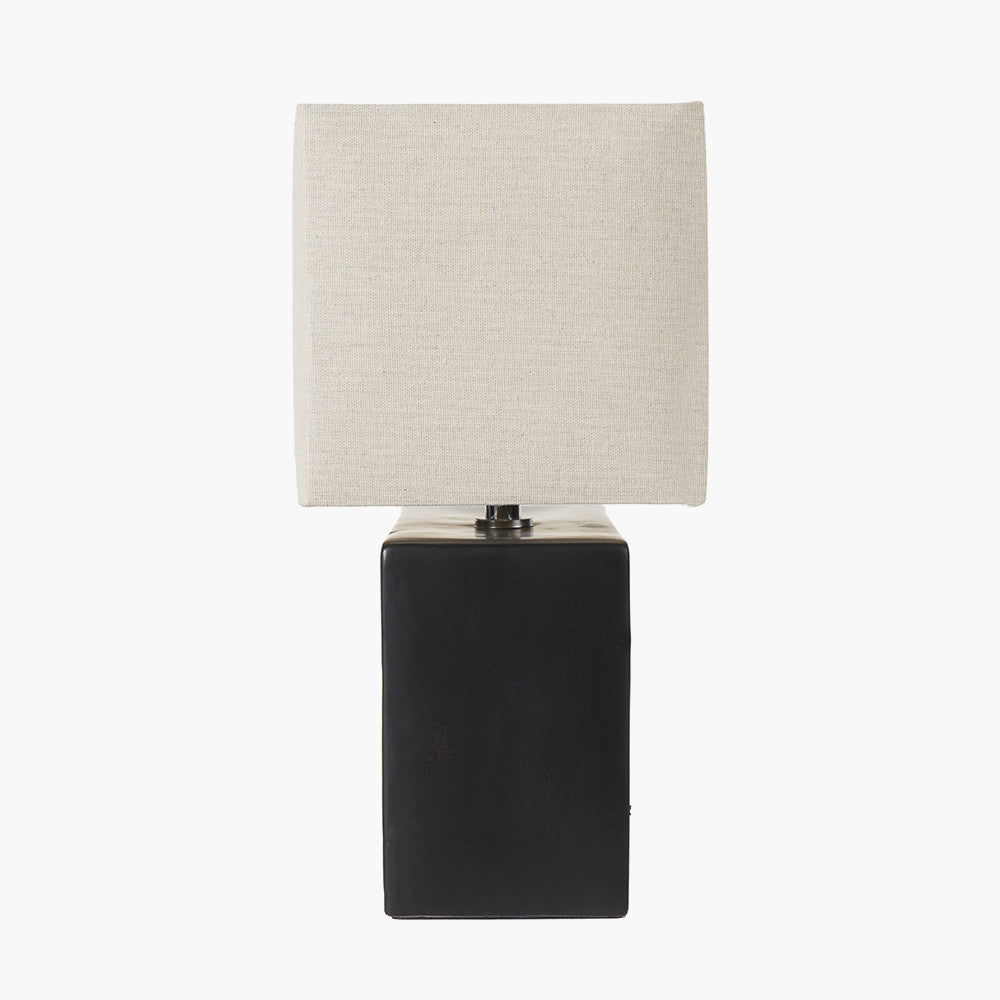 Block Black Ceramic Rectangular Table Lamp for sale - Woodcock and Cavendish