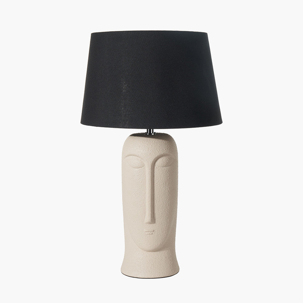 Rushmore Cream Texture Ceramic Table Lamp With Face Detail for sale - Woodcock and Cavendish